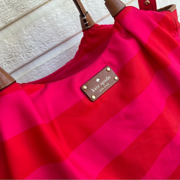 KATE SPADE Nylon Stripe Summer XL Tote Shoulder Bag Diaper Bag - Picture 5 of 14